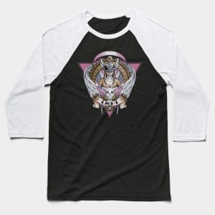 Digimon of light Angewomon - Angel wings - Cat Gatomon Tattoo Baseball T-Shirt